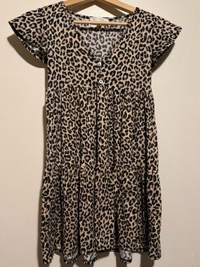 Jessica Simpson Leopard Print Tiered Dress